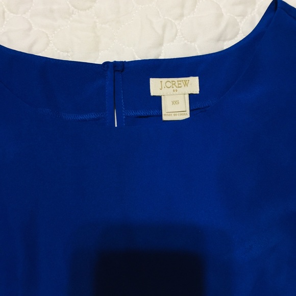J.crew cobalt blue laser cut blouse - Picture 2 of 8